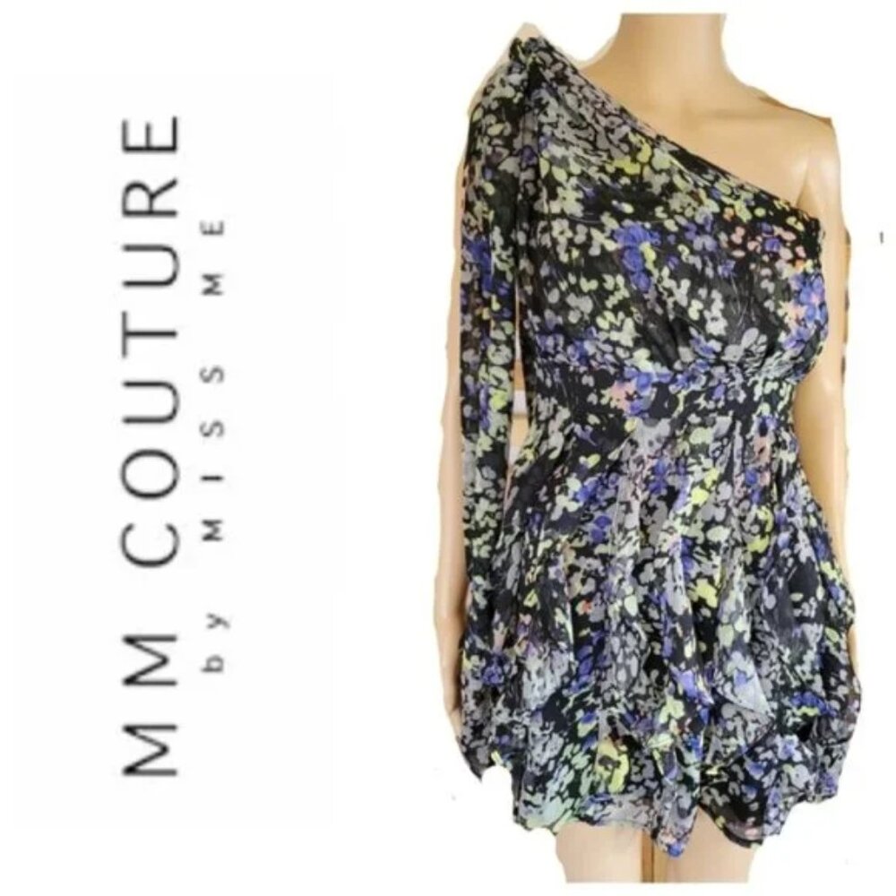 MM COUTURE MY MISS ME FLORAL RUFFLE PARTY DRESS